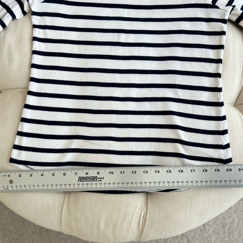 GAP Nautical Women's Pullover Striped Shirt Top White & Navy Long Sleeves Small - Picture 8 of 11